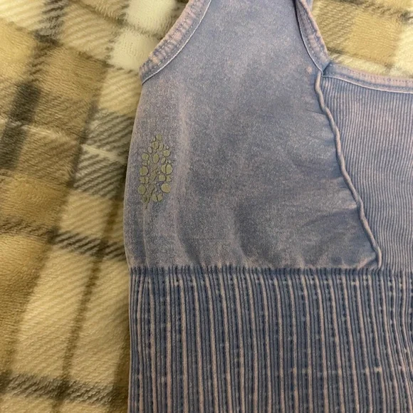 FREE PEOPLE Acid Wash Ribbed Sports Bra and Leggings Set - Picture 3 of 4